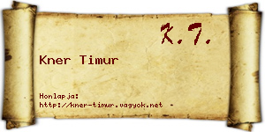 Kner Timur névjegykártya
